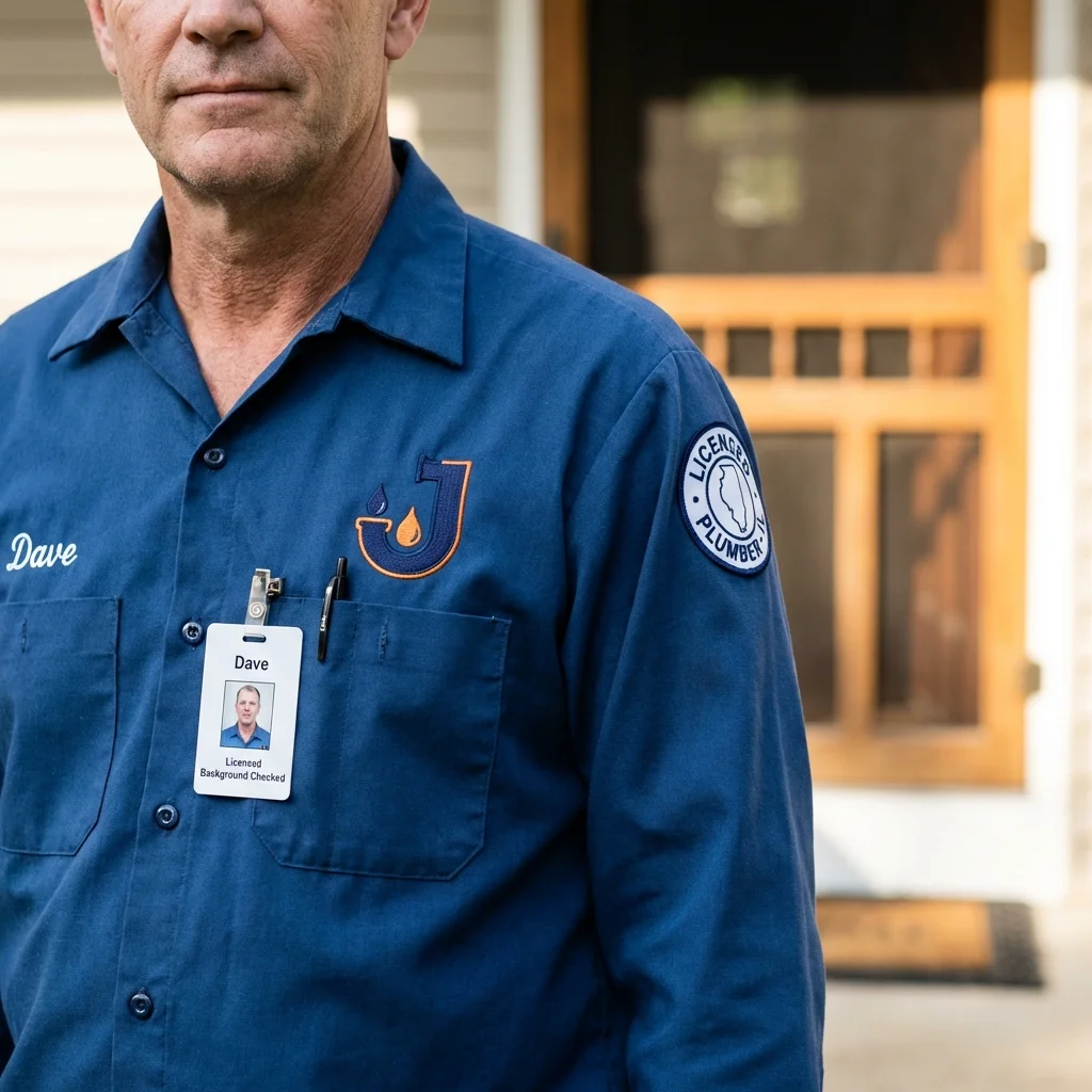 Licensed plumber showing ID badge in Ravena, NY
