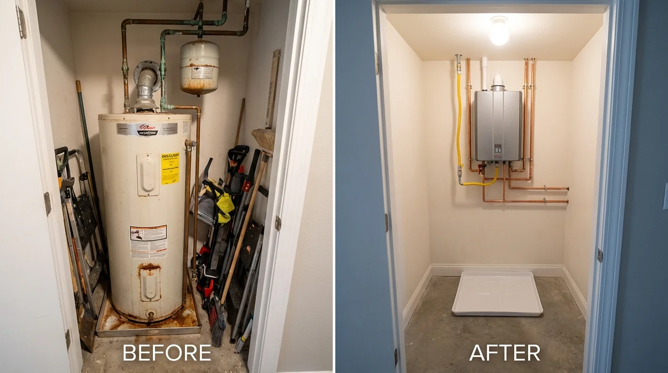 Tank water heater versus wall-mounted tankless unit comparison for Ravena, NY homeowners